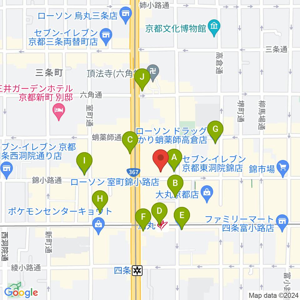 京都フィールドスタジオ周辺のコンビニエンスストア一覧地図