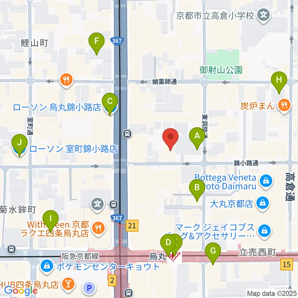 京都フィールドスタジオ周辺のコンビニエンスストア一覧地図