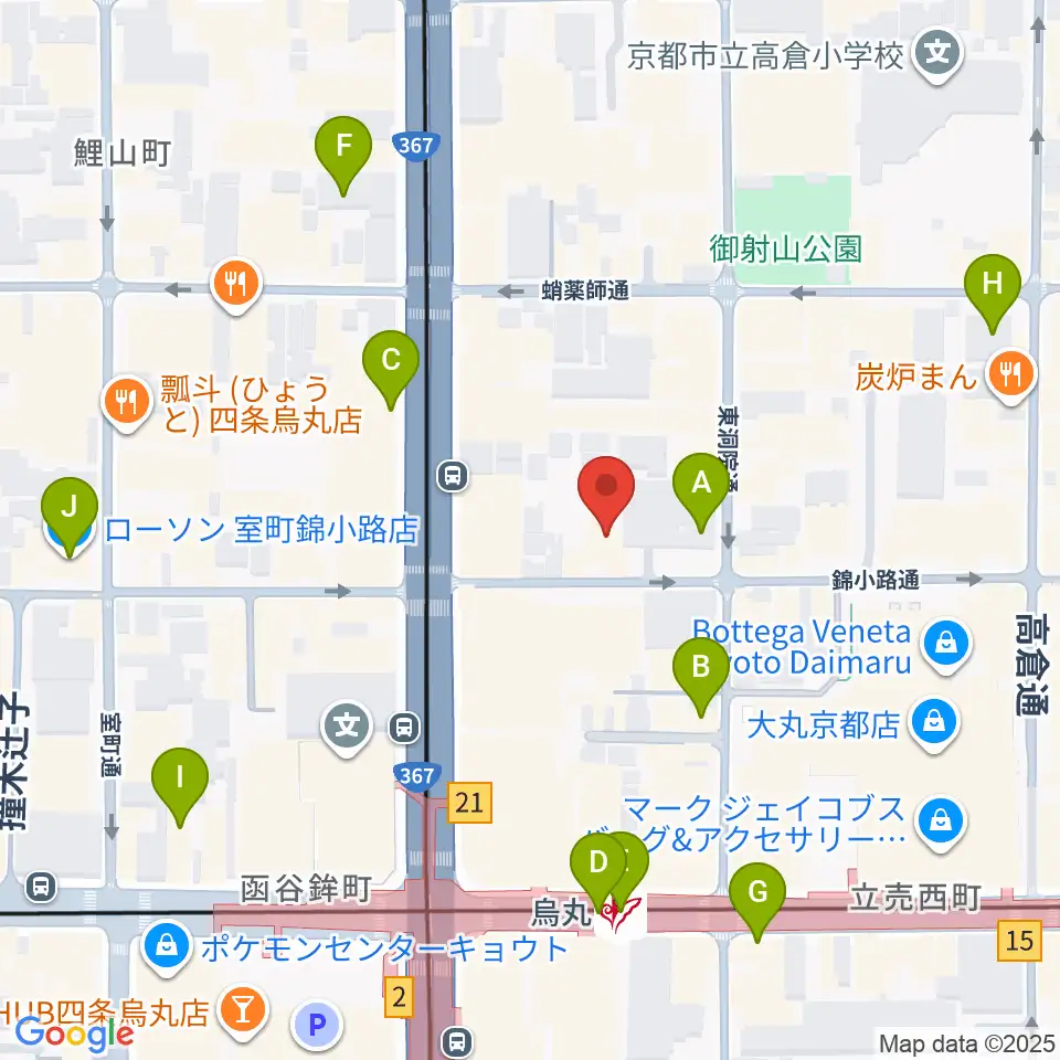 京都フィールドスタジオ周辺のコンビニエンスストア一覧地図