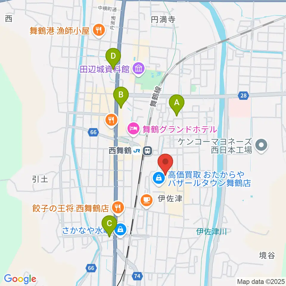 JEUGIA 西舞鶴センター周辺のコンビニエンスストア一覧地図
