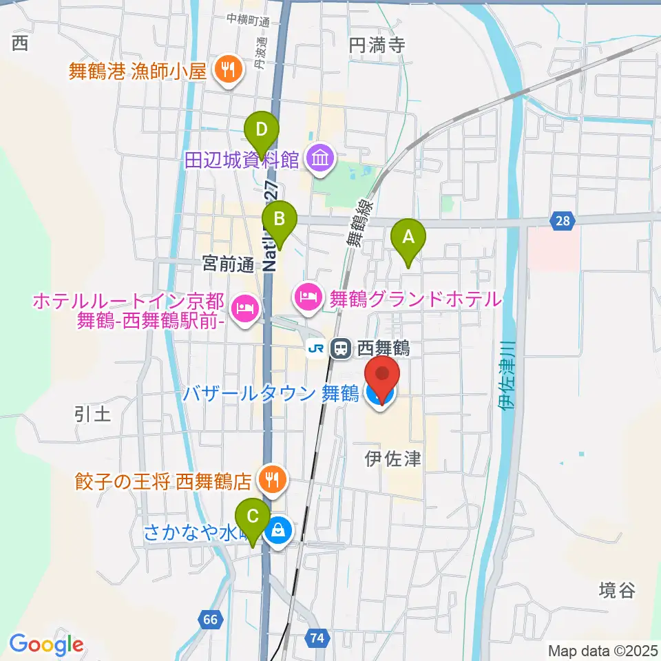 JEUGIA 西舞鶴センター周辺のコンビニエンスストア一覧地図
