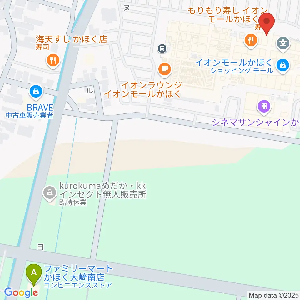 島村楽器 イオンモールかほく店周辺のコンビニエンスストア一覧地図