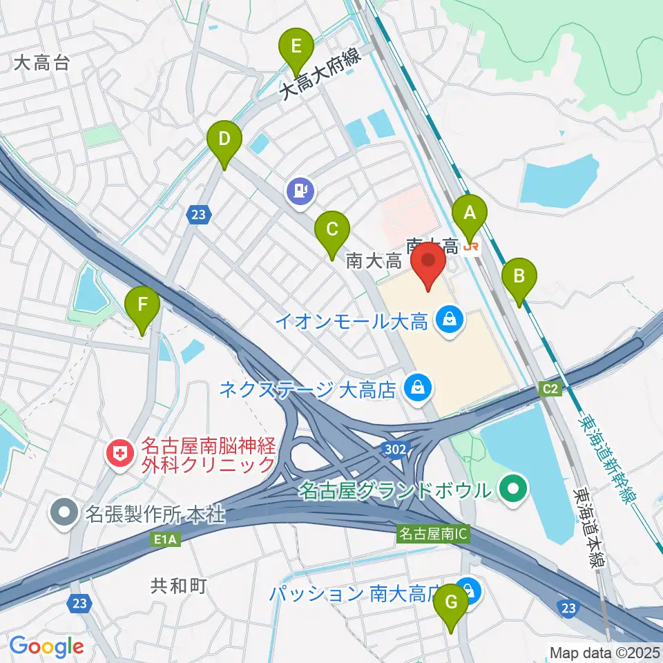 島村楽器 イオンモール大高店周辺のコンビニエンスストア一覧地図