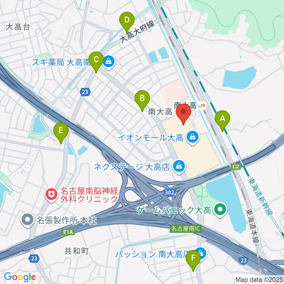 島村楽器 イオンモール大高店周辺のコンビニエンスストア一覧地図