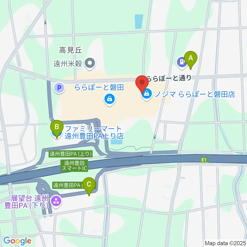 島村楽器 ららぽーと磐田店周辺のコンビニエンスストア一覧地図