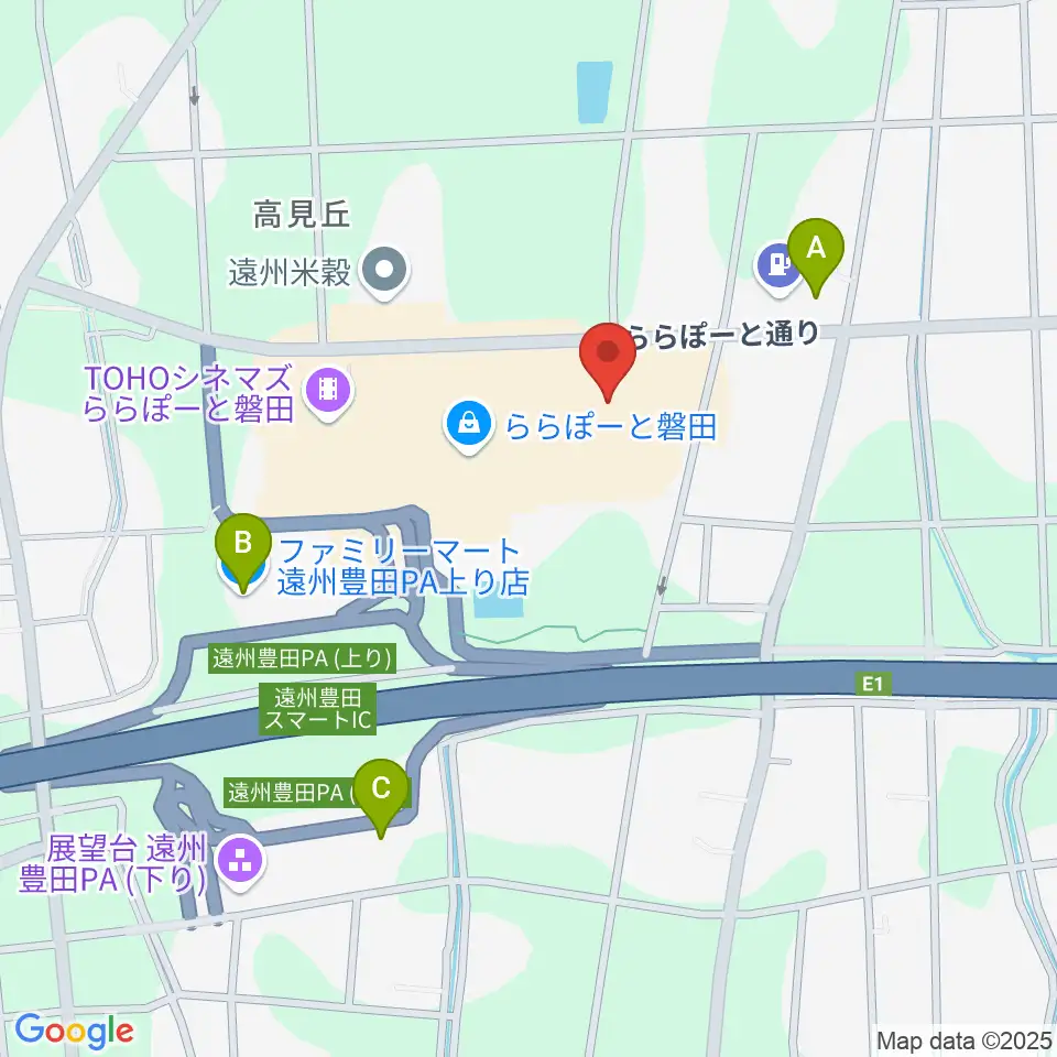 島村楽器 ららぽーと磐田店周辺のコンビニエンスストア一覧地図