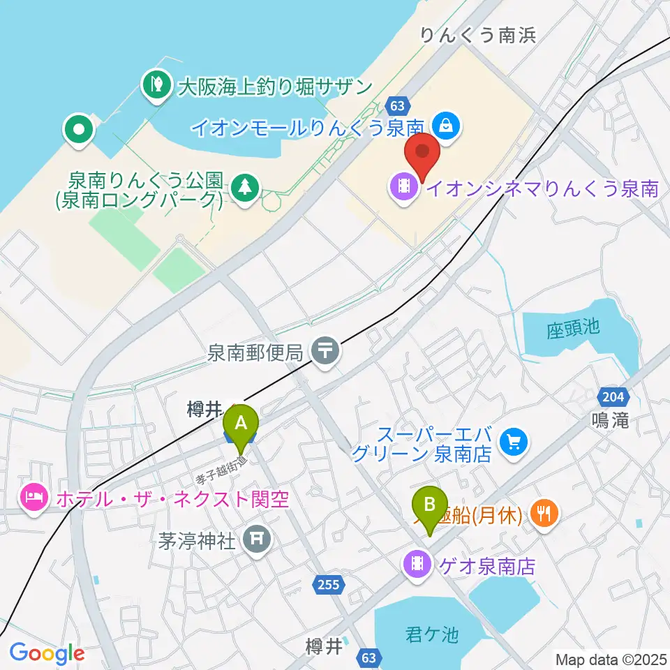 島村楽器 イオンモールりんくう泉南店周辺のコンビニエンスストア一覧地図