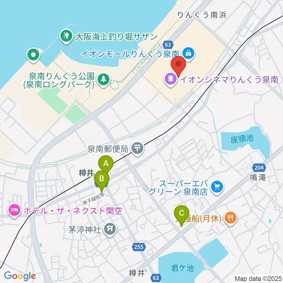 島村楽器 イオンモールりんくう泉南店周辺のコンビニエンスストア一覧地図