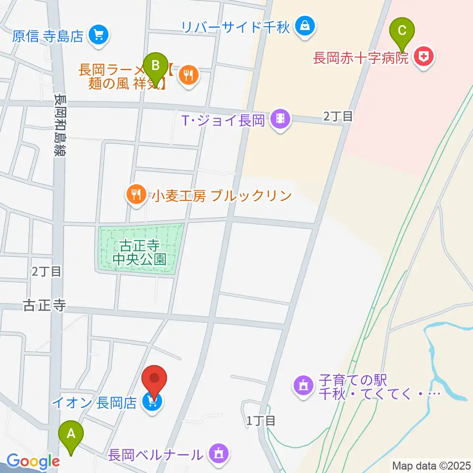 島村楽器 イオン長岡店 周辺のコンビニエンスストア一覧地図