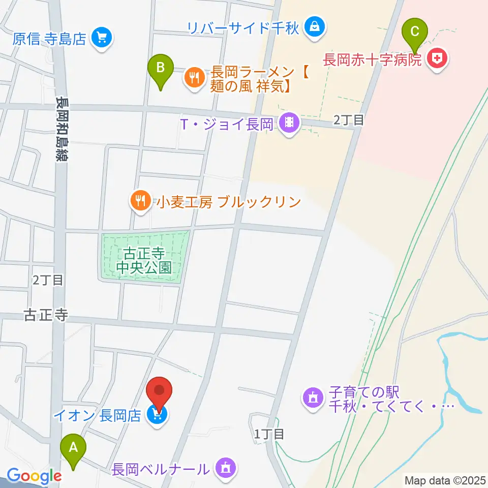 島村楽器 イオン長岡店 周辺のコンビニエンスストア一覧地図