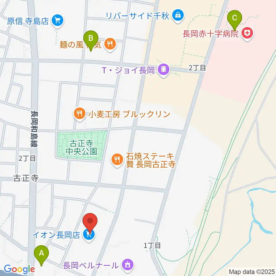島村楽器 イオン長岡店 周辺のコンビニエンスストア一覧地図