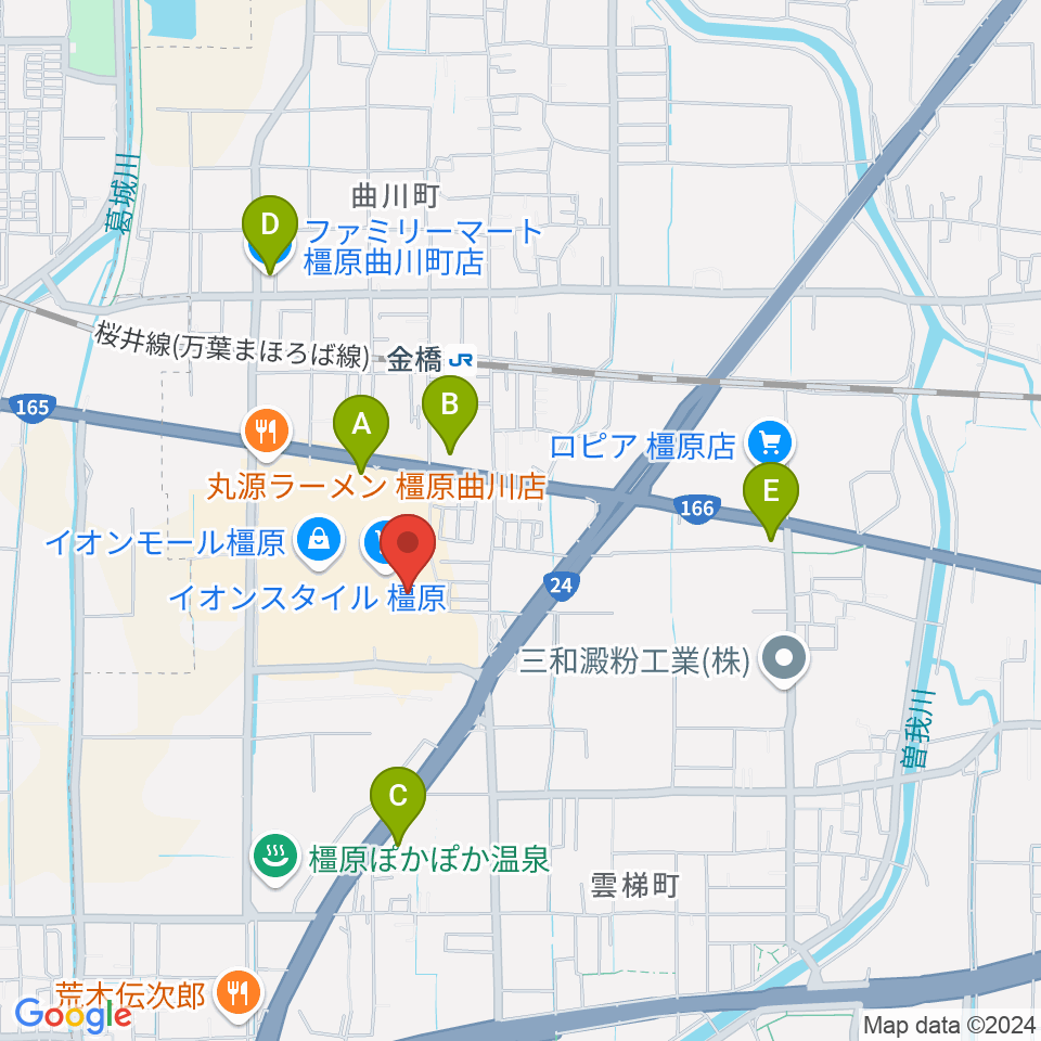 島村楽器 イオンモール橿原店周辺のコンビニエンスストア一覧地図