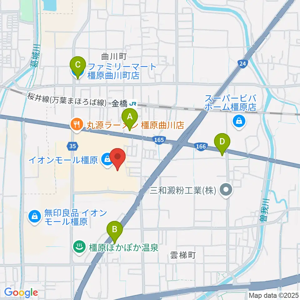 島村楽器 イオンモール橿原店周辺のコンビニエンスストア一覧地図