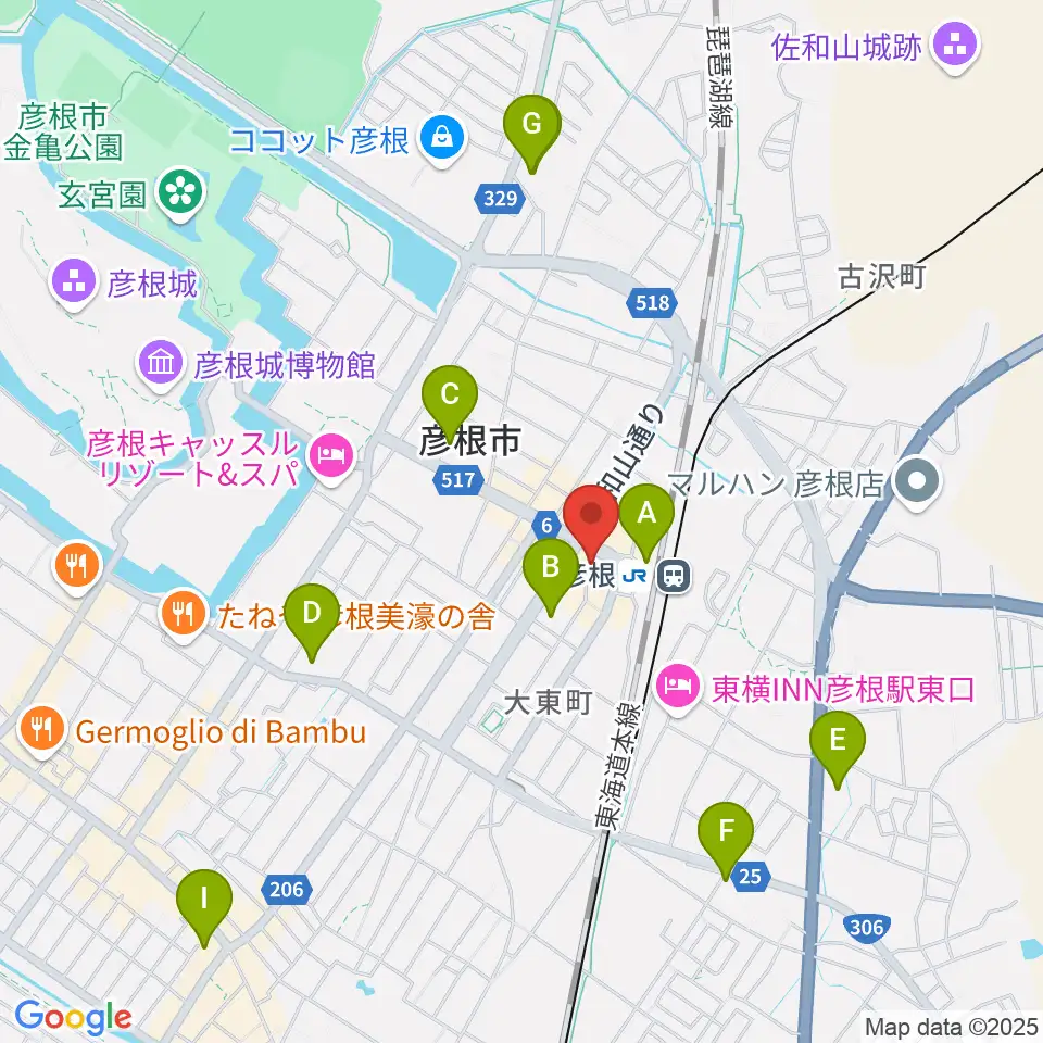 JEUGIA 彦根店周辺のコンビニエンスストア一覧地図