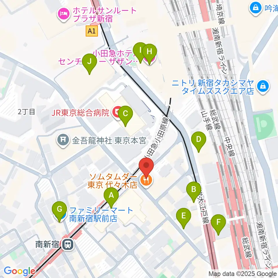代々木アトリエ・ムジカ周辺のコンビニエンスストア一覧地図