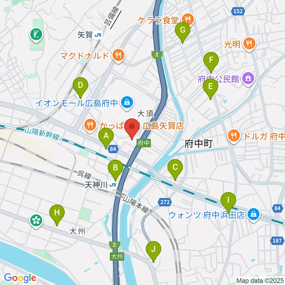 島村楽器 イオンモール広島府中店周辺のコンビニエンスストア一覧地図