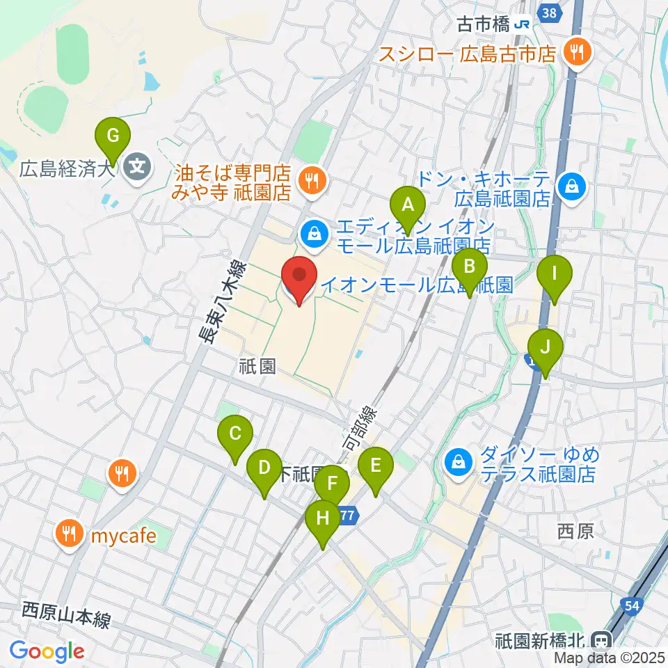 島村楽器 イオンモール広島祗園店周辺のコンビニエンスストア一覧地図