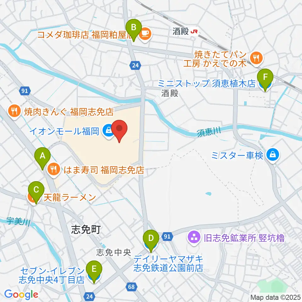 島村楽器 イオンモール福岡店周辺のコンビニエンスストア一覧地図