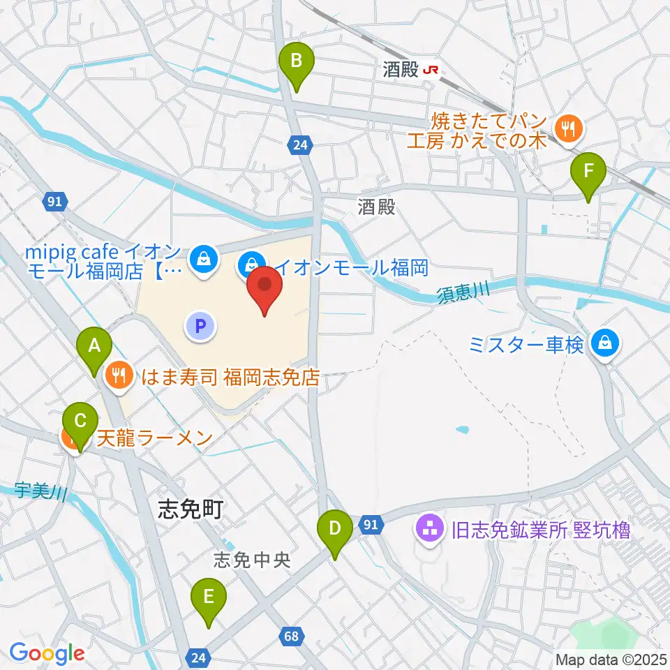 島村楽器 イオンモール福岡店周辺のコンビニエンスストア一覧地図