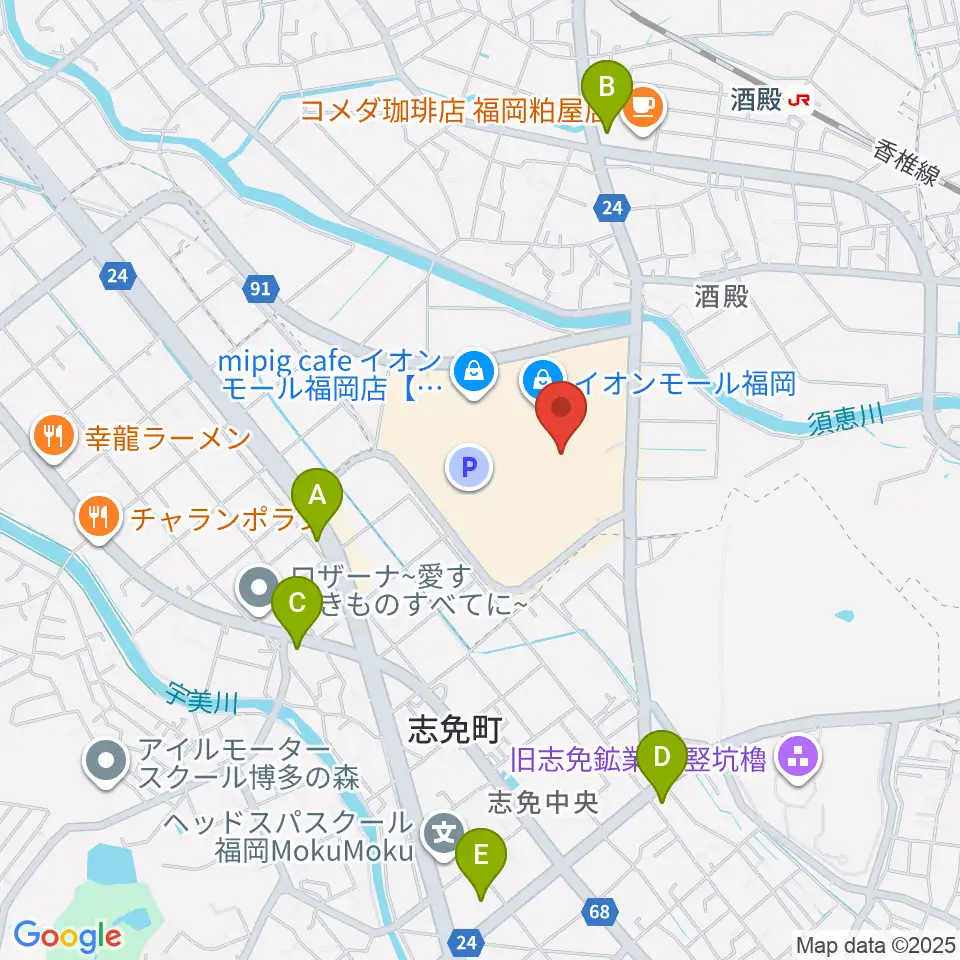 島村楽器 イオンモール福岡店周辺のコンビニエンスストア一覧地図