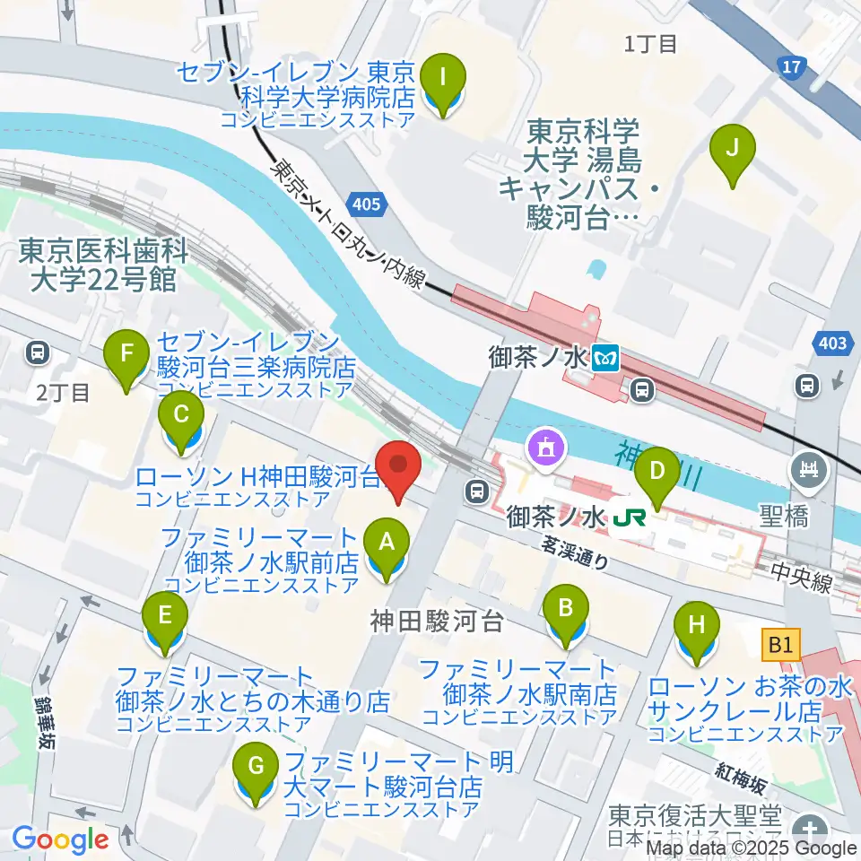 BIGBOSSお茶の水駅前店周辺のコンビニエンスストア一覧地図