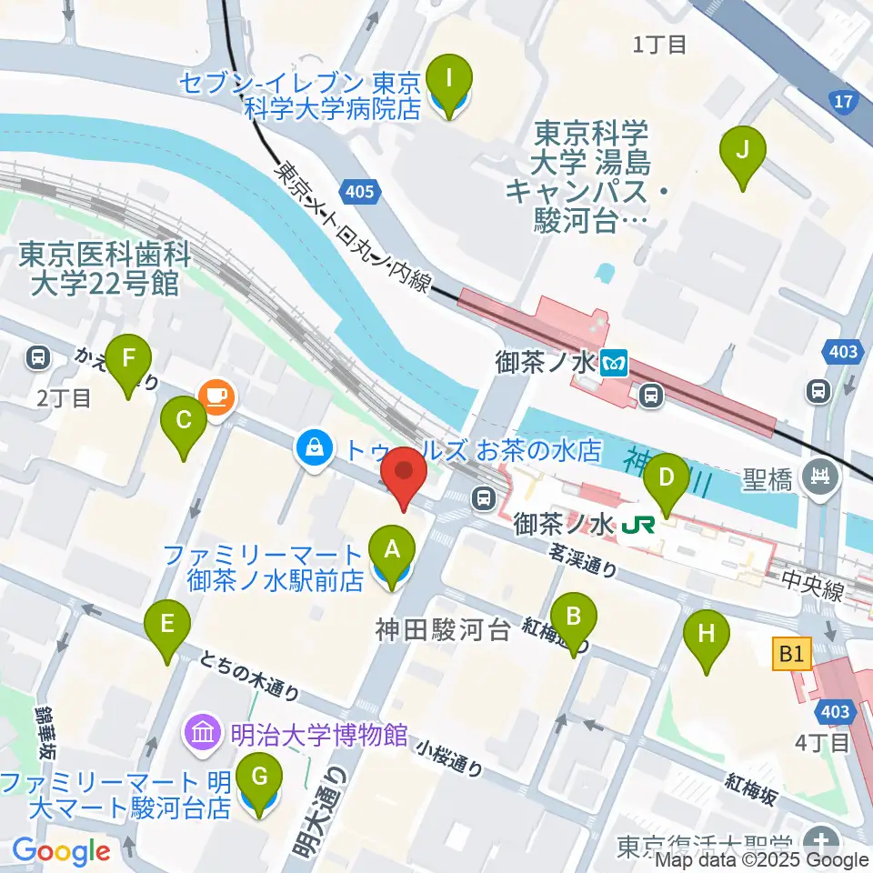 BIGBOSSお茶の水駅前店周辺のコンビニエンスストア一覧地図