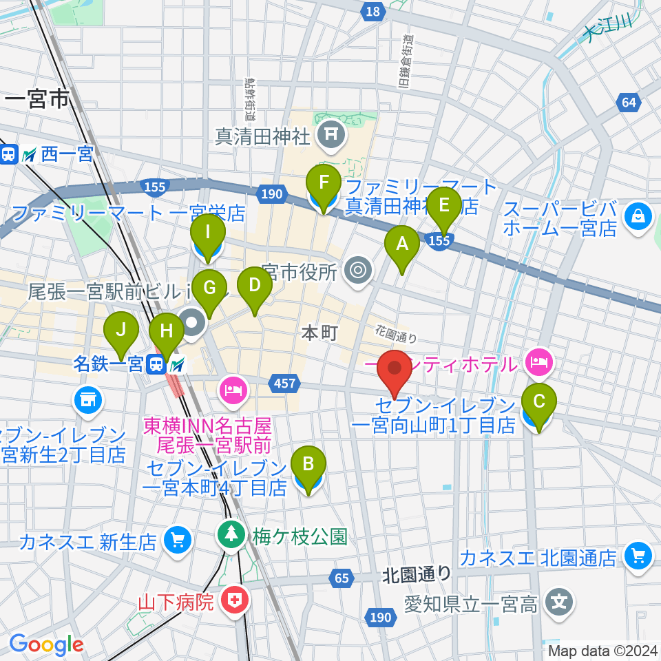 ミュージックポケット スタジオ周辺のコンビニエンスストア一覧地図