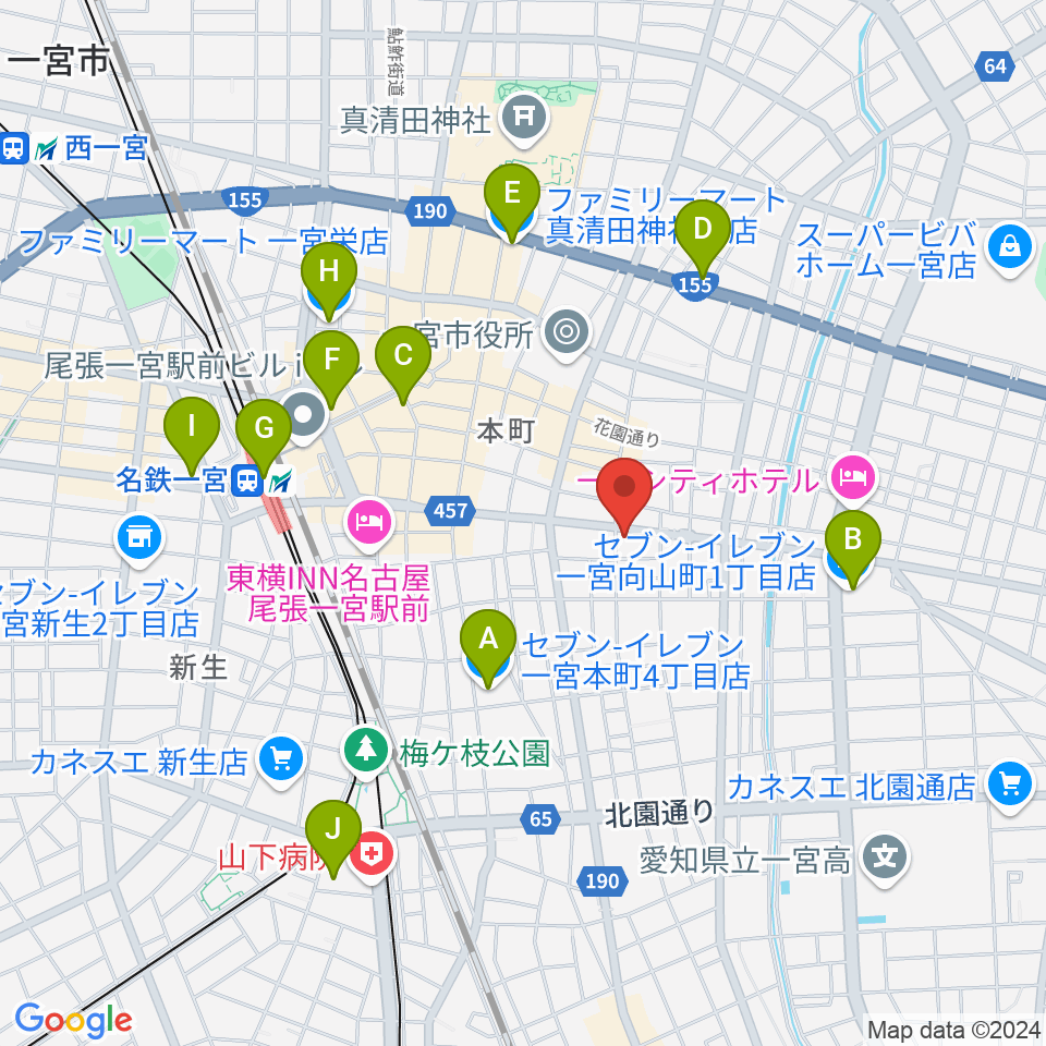 ミュージックポケット スタジオ周辺のコンビニエンスストア一覧地図