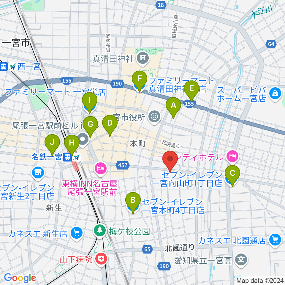 ミュージックポケット周辺のコンビニエンスストア一覧地図