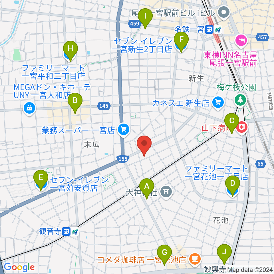 Grace MACK グレースマック周辺のコンビニエンスストア一覧地図