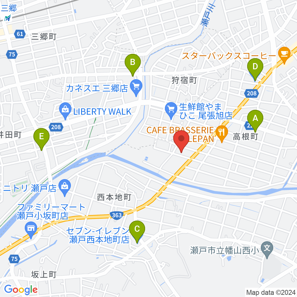 スタジオ・ミディ周辺のコンビニエンスストア一覧地図