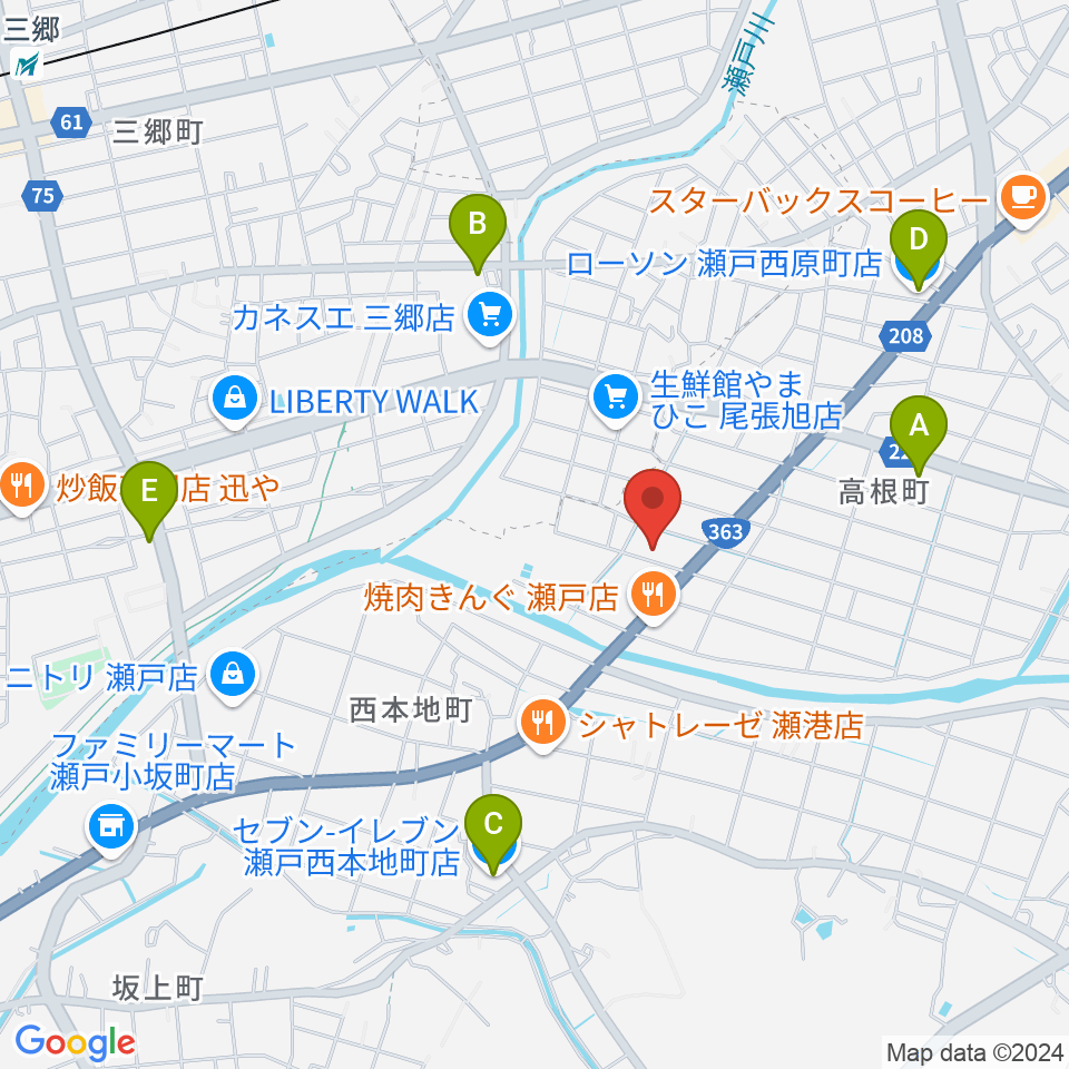 スタジオ・ミディ周辺のコンビニエンスストア一覧地図