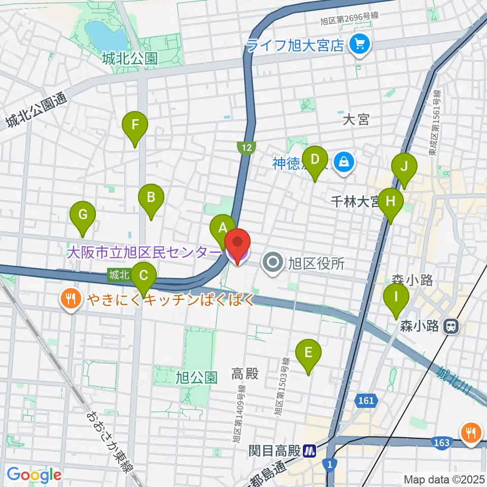 大阪市立芸術創造館周辺のコンビニエンスストア一覧地図