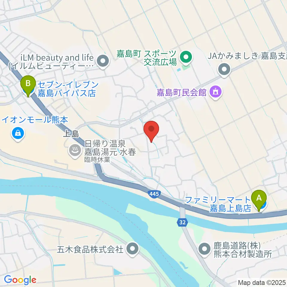 島村楽器 イオンモール熊本店周辺のコンビニエンスストア一覧地図