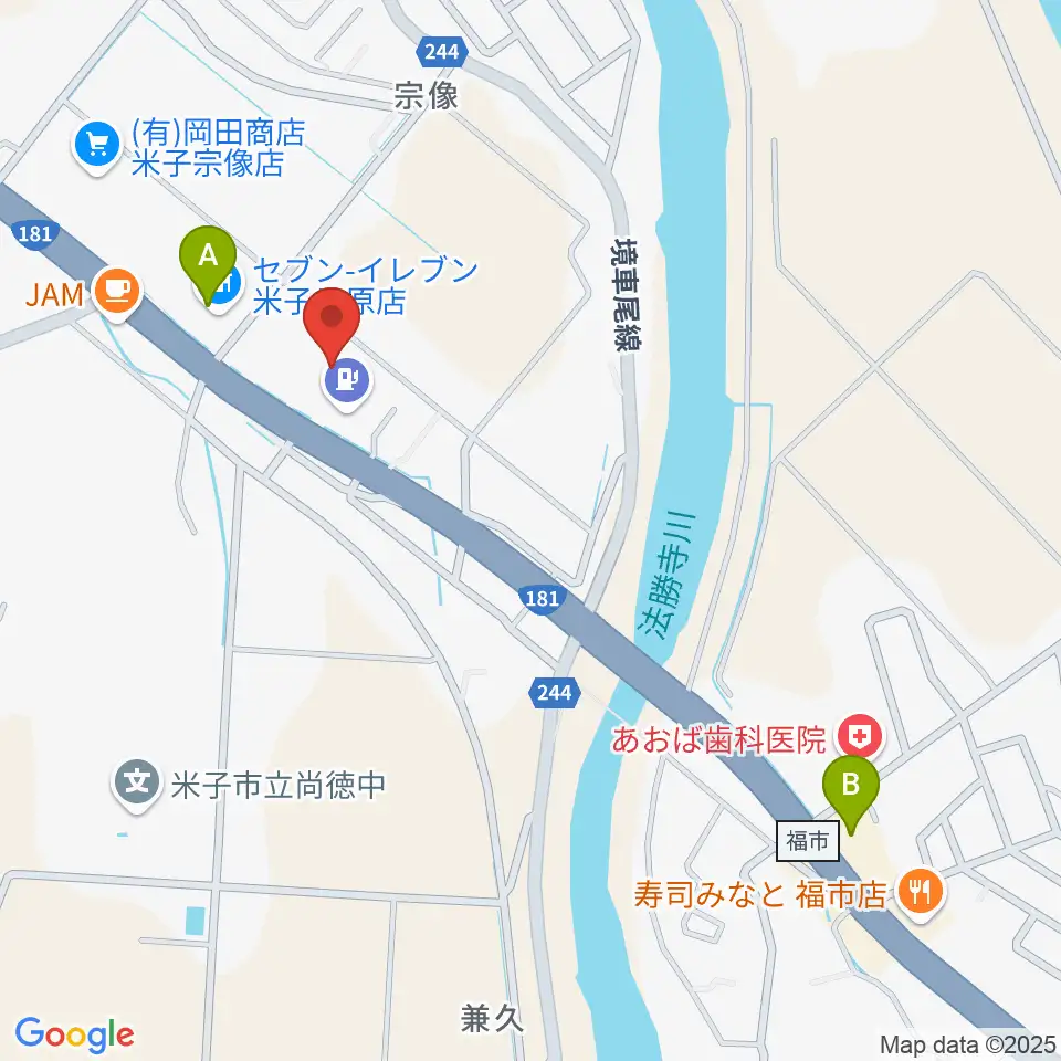 音楽天国 鳥取米子店周辺のコンビニエンスストア一覧地図