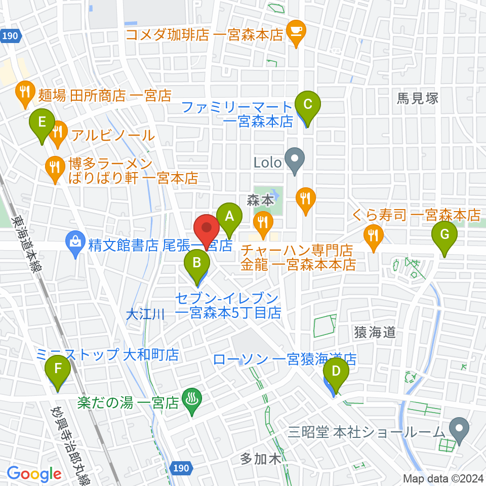 アム グリフブレット周辺のコンビニエンスストア一覧地図