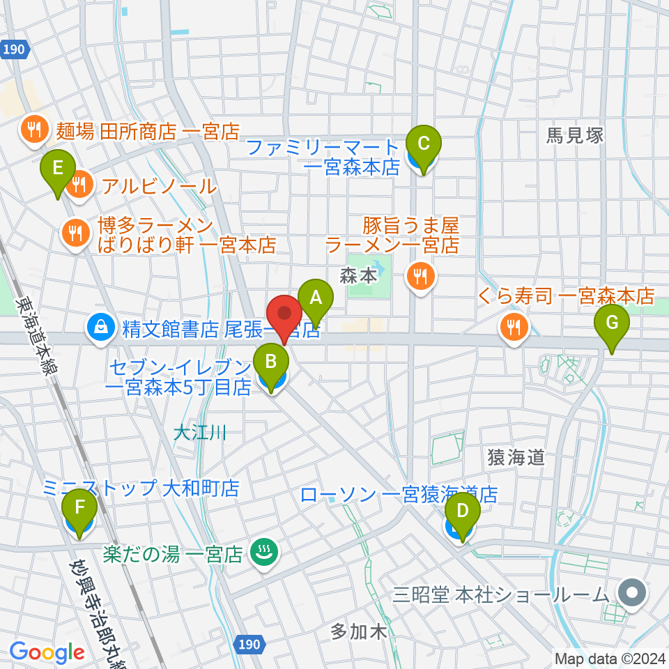 アム グリフブレット周辺のコンビニエンスストア一覧地図