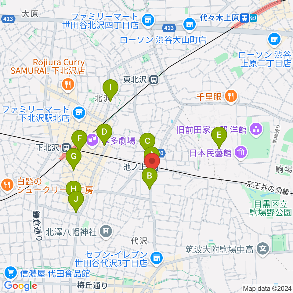 The Guitar Lounge周辺のコンビニエンスストア一覧地図