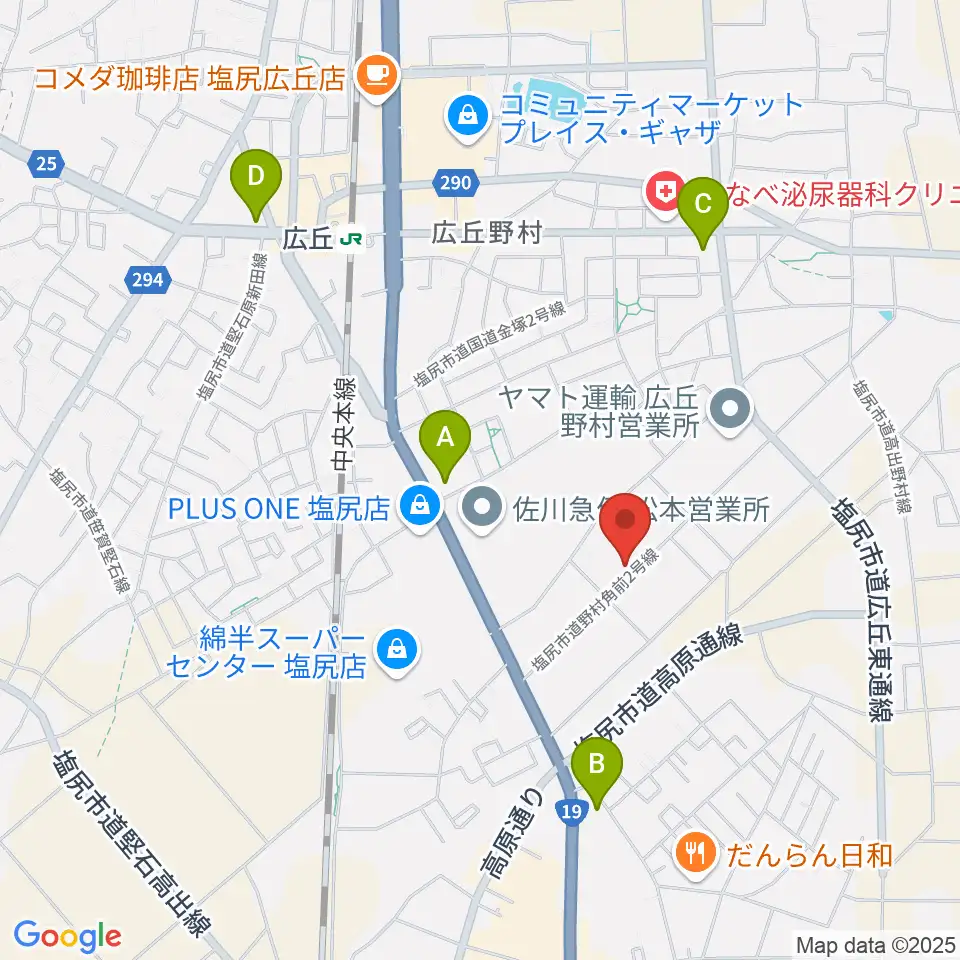 ティーズギター周辺のコンビニエンスストア一覧地図