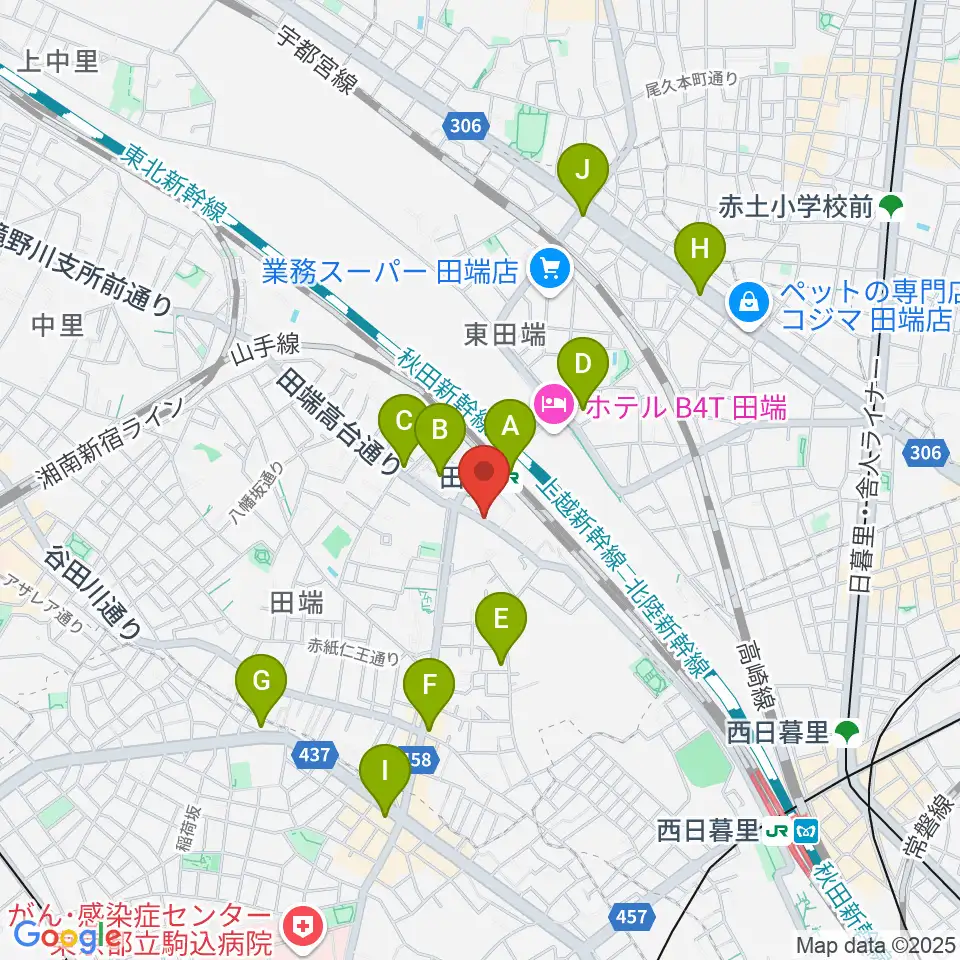 田端Pスタジオ周辺のコンビニエンスストア一覧地図