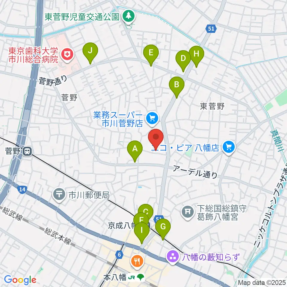 ハーティスト・ミュージック周辺のコンビニエンスストア一覧地図