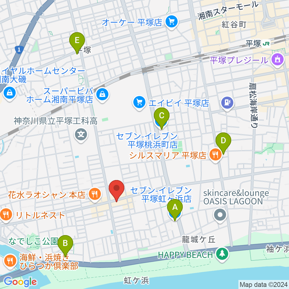 リアリーミュージック周辺のコンビニエンスストア一覧地図