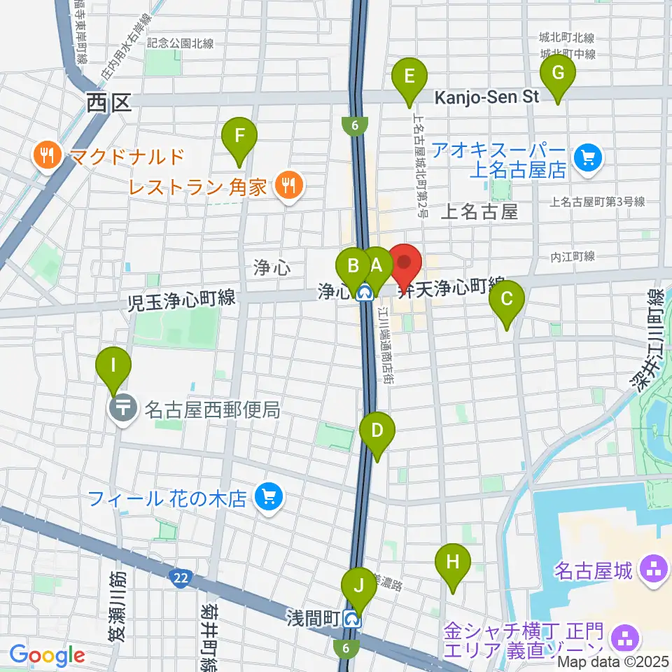 ビッグシティギターズ周辺のコンビニエンスストア一覧地図