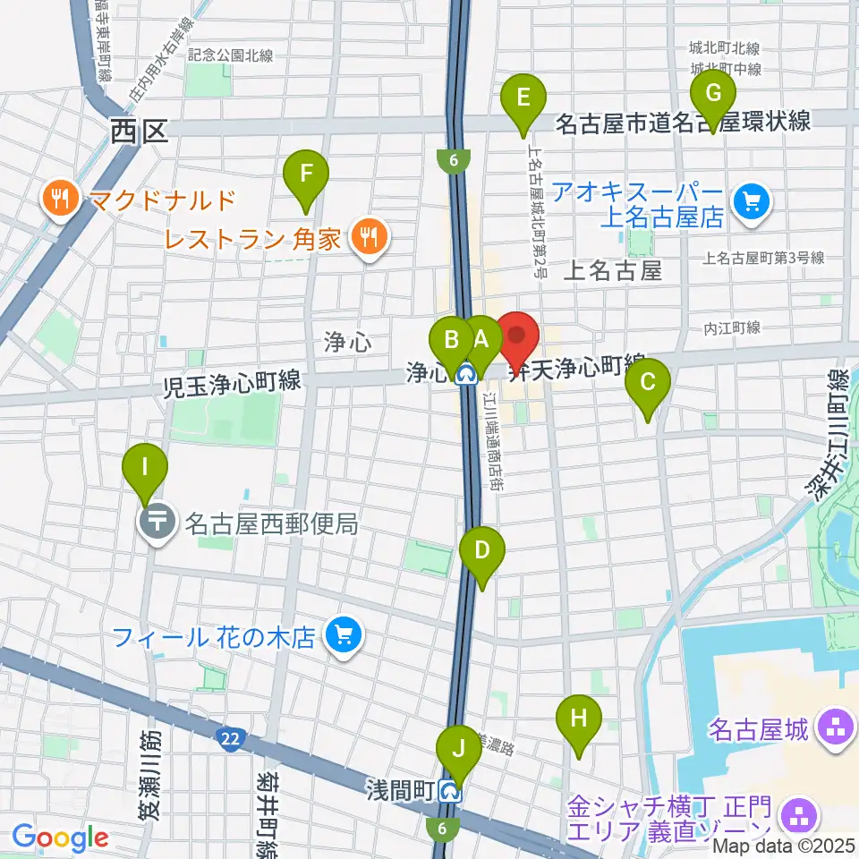 ビッグシティギターズ周辺のコンビニエンスストア一覧地図