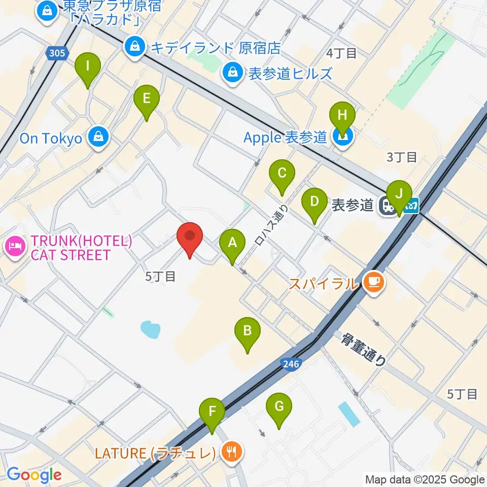表参道ラパン・エ・アロ周辺のコンビニエンスストア一覧地図