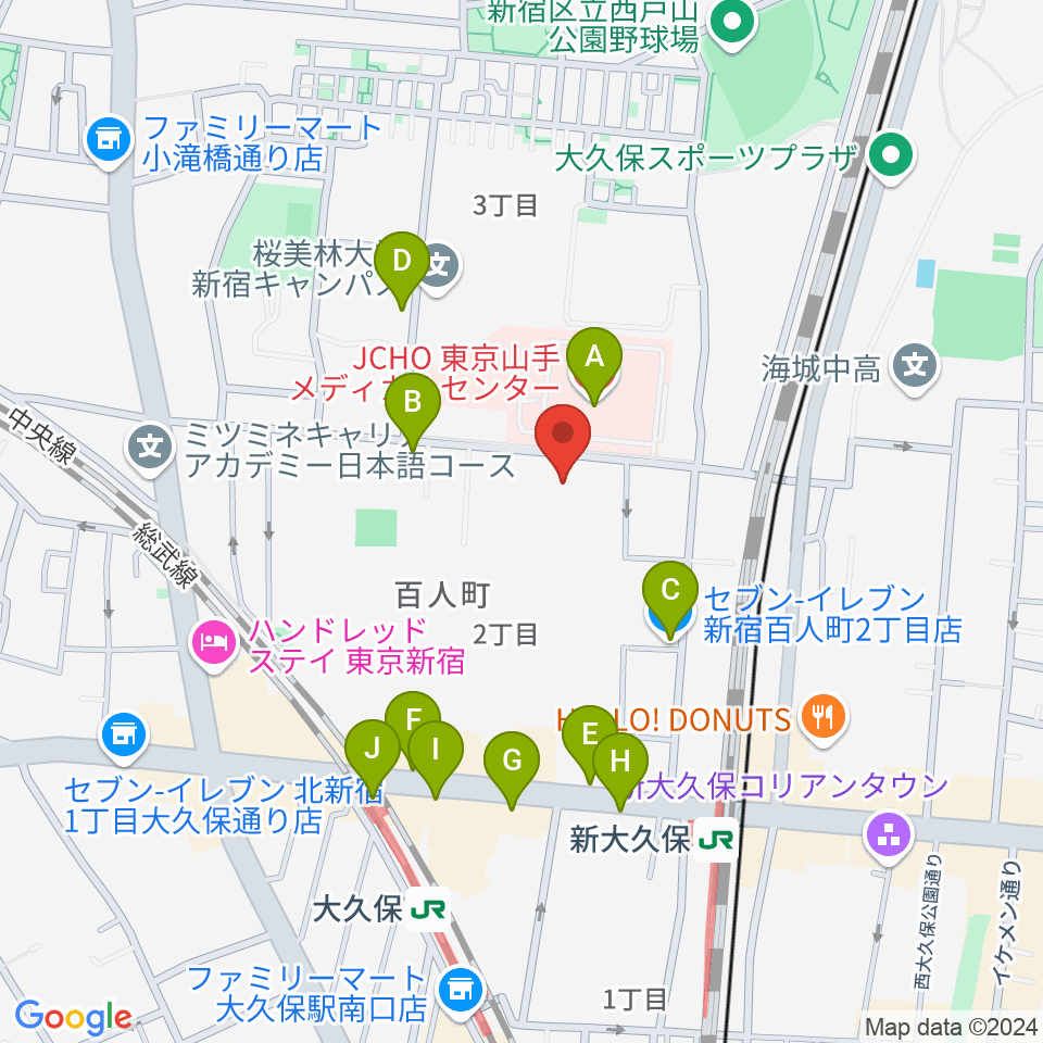 スタジオ ヴィルトゥオージ周辺のコンビニエンスストア一覧地図