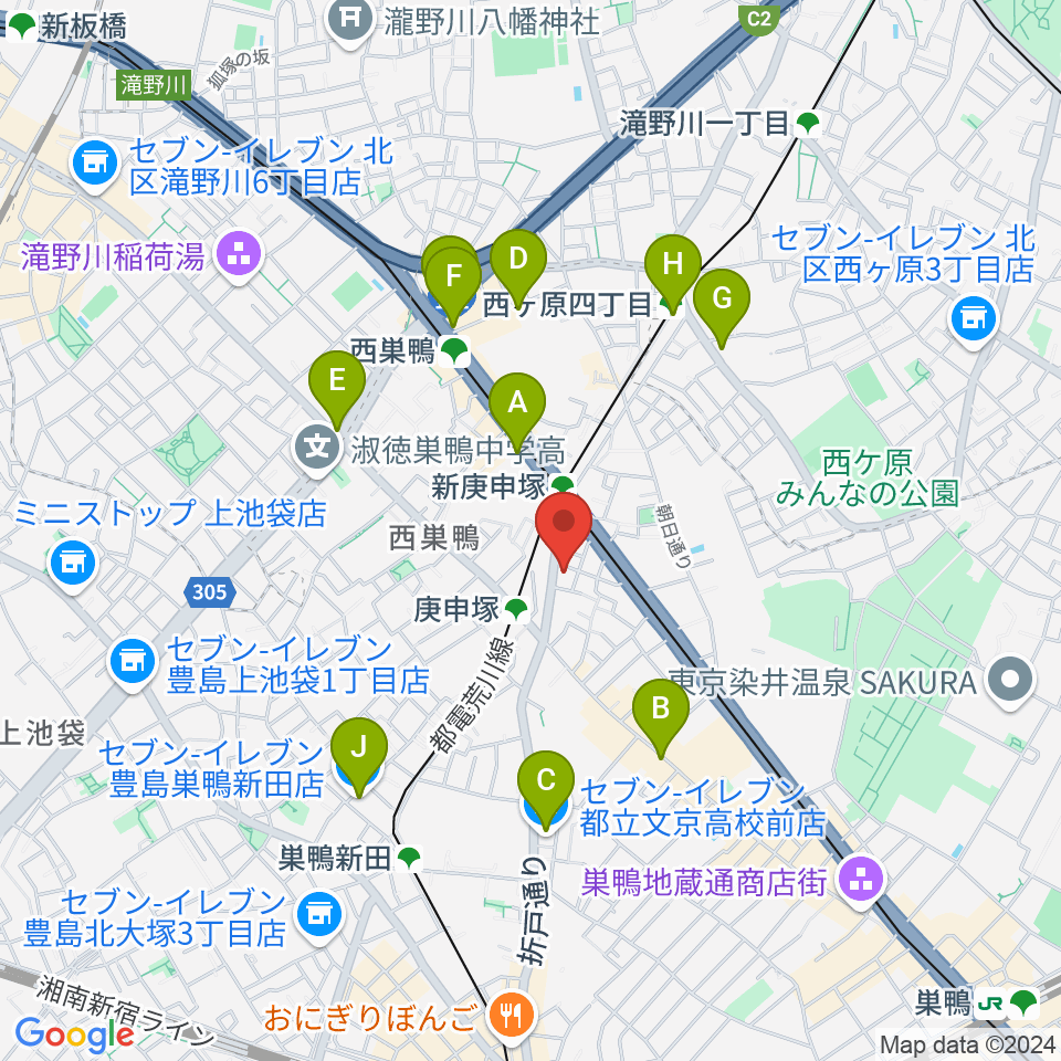 スタジオフォー周辺のコンビニエンスストア一覧地図