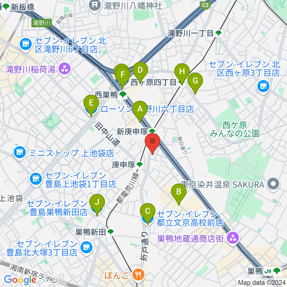 スタジオフォー周辺のコンビニエンスストア一覧地図