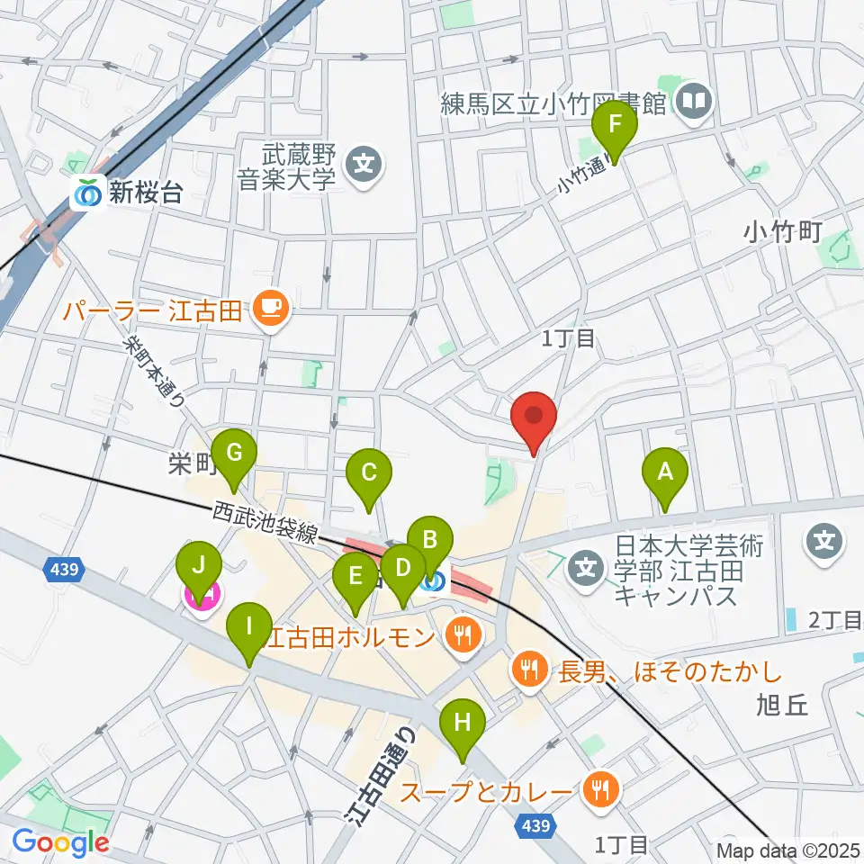 スタジオマザーハウス江古田店周辺のコンビニエンスストア一覧地図