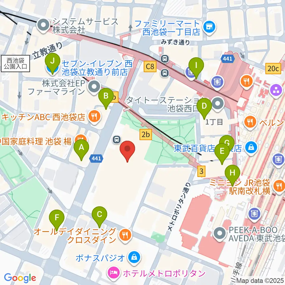 東京芸術劇場周辺のコンビニエンスストア一覧地図